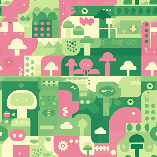 super mario vector seamless background, green and pink