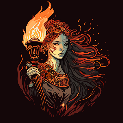 lamia with torch vector