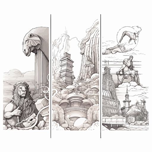 lineart, storyline, one vector line, from left to right, white background
