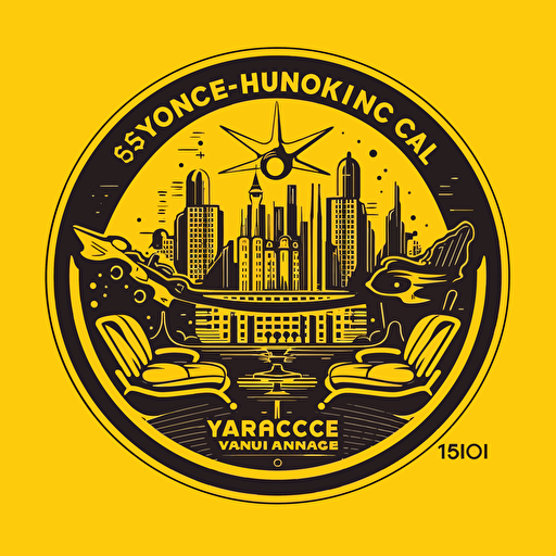 vector style sticker design for a conference on User Experience, set in Hamburg, all yellow and black,