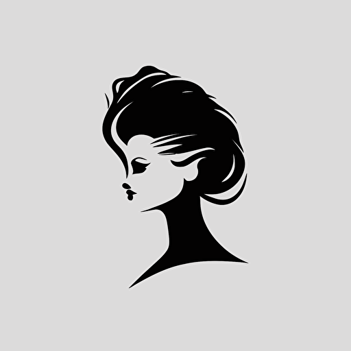 iconic logo, beauty, minimalist, black vector on white background