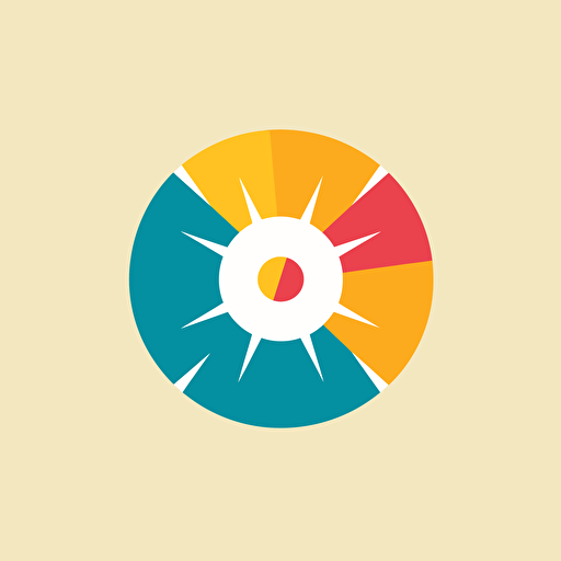 a flat vector logo for an electric vehicle brand, sun-powered, minimal, by Paul Rand