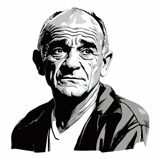 Simple vector black and white drawing of Lalo Salamanca