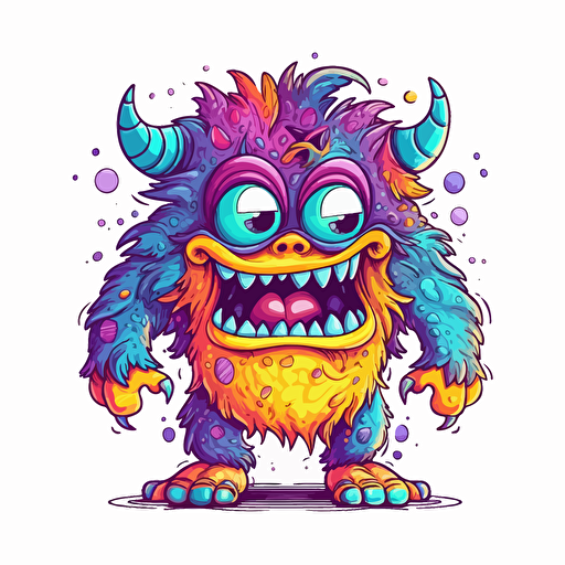 monster, vector, illustration, full color, hd, cartoon, contour, white backgroun