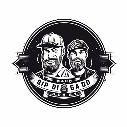 make logo about a dad and a grill, vector art, black only on a white background c 100