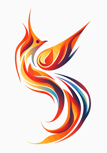 the logo for fiery bird online gaming platform, in the style of figurative symbolism, flowing fabrics, simplistic vector art, sparse use of color, papua new guinea art, subtle ink application, loose paint application