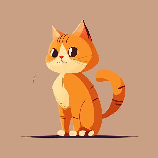 cute cartoon style animals, a cat, vector, illustration