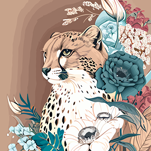 pdf vector drawing of animals and florals
