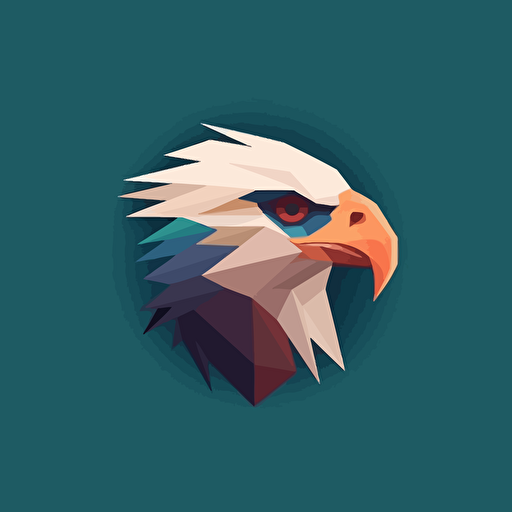 simple logo design of Eagle billard club, flat 2d, vector, company logo, low poly