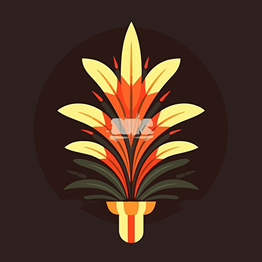 logo of a blooming yucca plant on fire, flat, vector