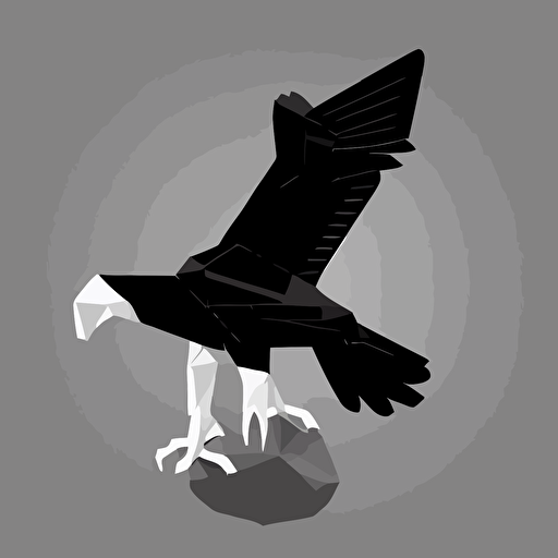 2 dimensional vector low poly white eagle icon black background cgsociety