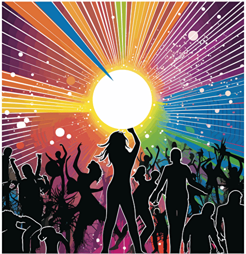 a set of vector background images for people in the disco, in the style of meticulous line work, firecore, ferrania p30, stockphoto, gloomcore, white background, party kei