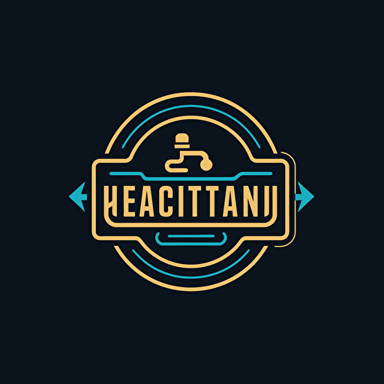 create a logo for “AquaTech” plumbing company with pipes as letters, vector, solid black background, minimal, flat, simple, powerful