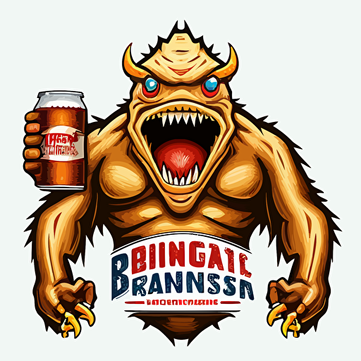 The San Francisco Beer Monster, sports logo style, white background, vector