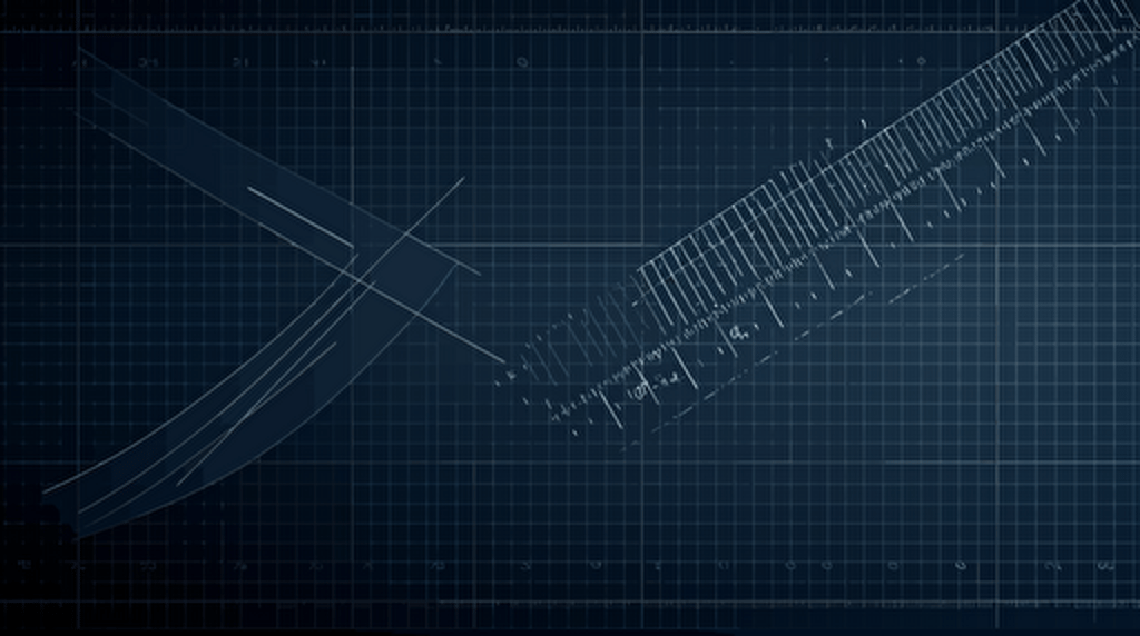 ruler on a grid, minimalist, vector art, oragami art, dark blue background