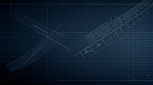 ruler on a grid, minimalist, vector art, oragami art, dark blue background