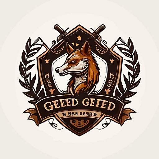 GREED MEDIA logo, with fox sheriff, vector, company logo, vector, white background