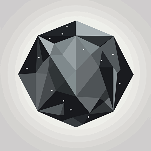 simple MTI vector logo as the facets of a gem, monotone