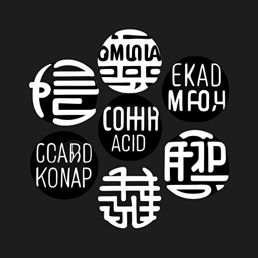Very Simple vector logo, languages, black and white