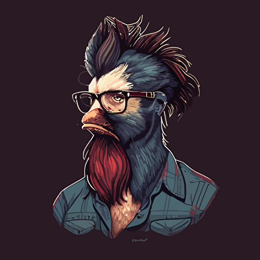 gallo hipster en vector