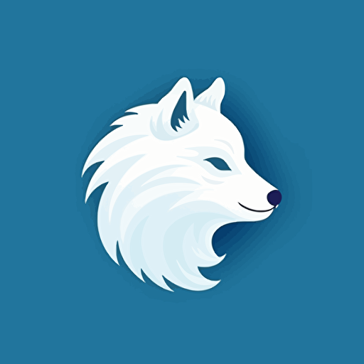 head of arctic fox, minimalist style, simple logo, vector