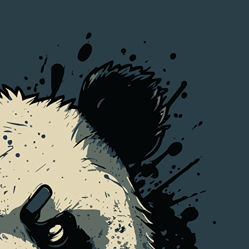 angry panda face vector drawing