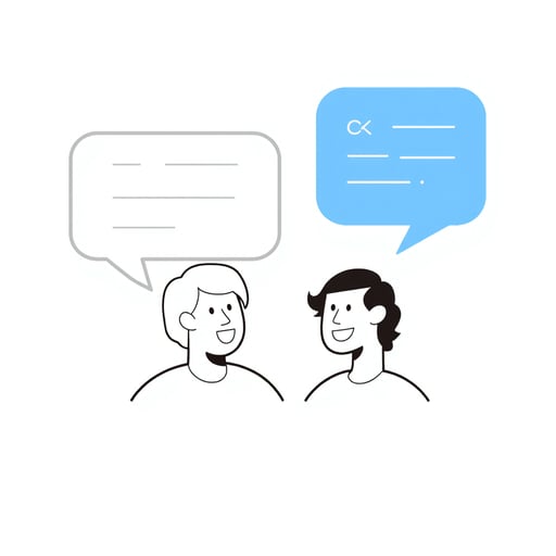 two people talking with chat bubbles