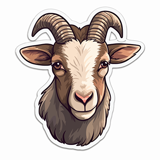 goat, vector art, white background, sticker