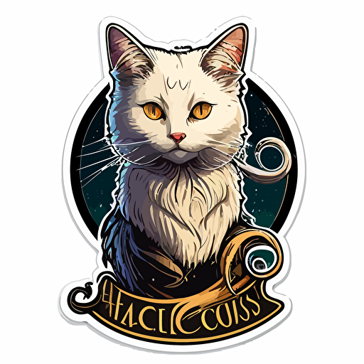 a sticker design vector image white background for the cat from hocus pocus