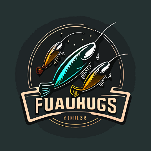 fishing lures logo, vector, simple, modern