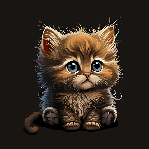 funny baby cat caricature vector art style