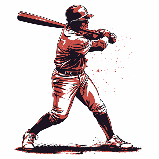 vector image of a baseball player hitting the ball