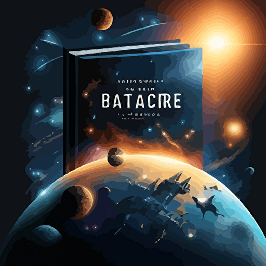 book cover illustration vector about space