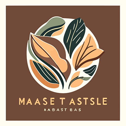 vector art, 2D, Matisse inspired logo design, earth tones