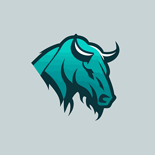 bison logo modern simple minimalistic 2 colors 2d vector.