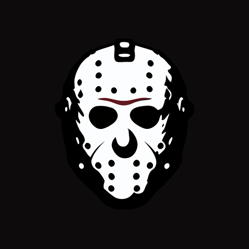 simple white logo vector of jason voorhees
