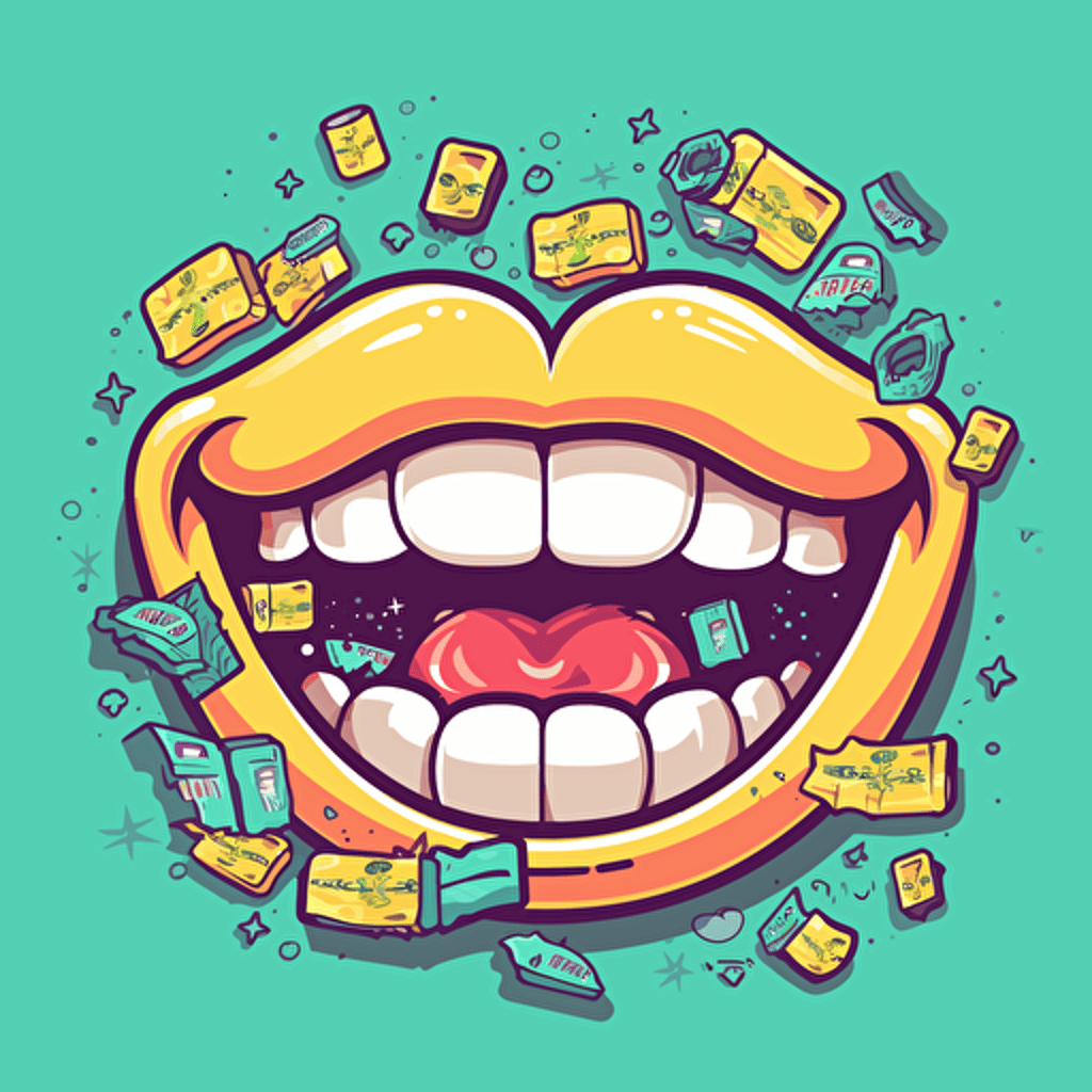 cartoon mouth with money in it, svg, vector