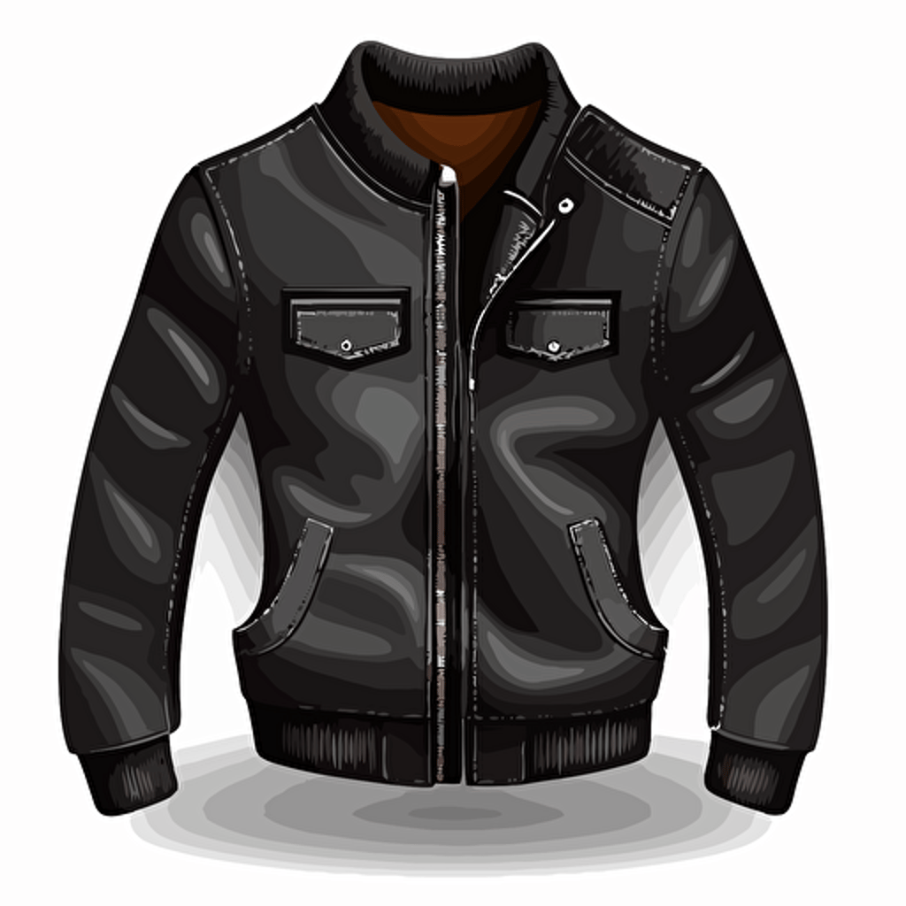 favicon, vector art, leather jacket black, high quality