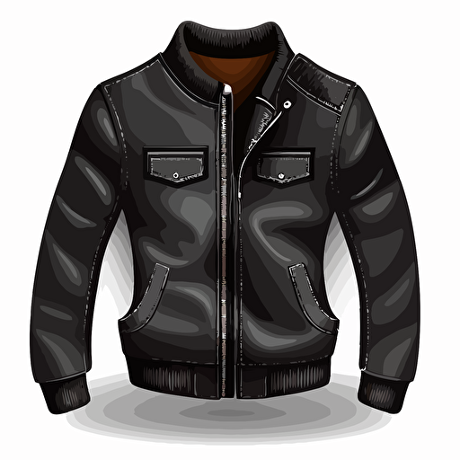 favicon, vector art, leather jacket black, high quality