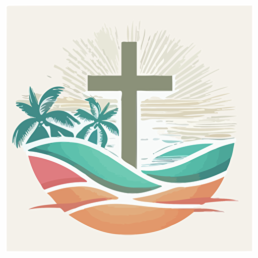 simplistic christian beach logo vector with no text