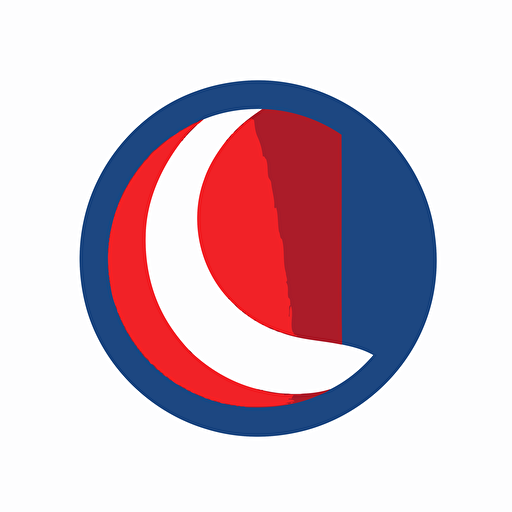 vector logo for author that incorporates reimagined american flag where red is fighting against blue, circular, minimalistic
