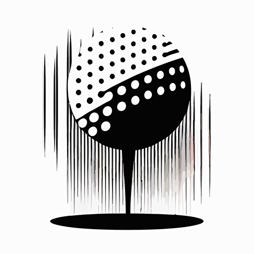 an abstract but simple golf tee logo (nothing on top of the tee), vector, black and white