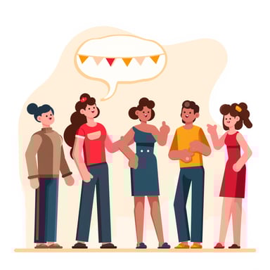 people talking at a party