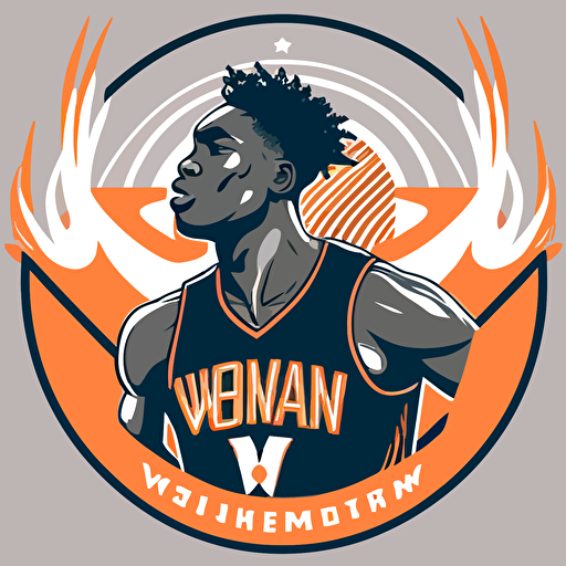 a modern vector VW basketball logo for French phenom Victor Wembanyama