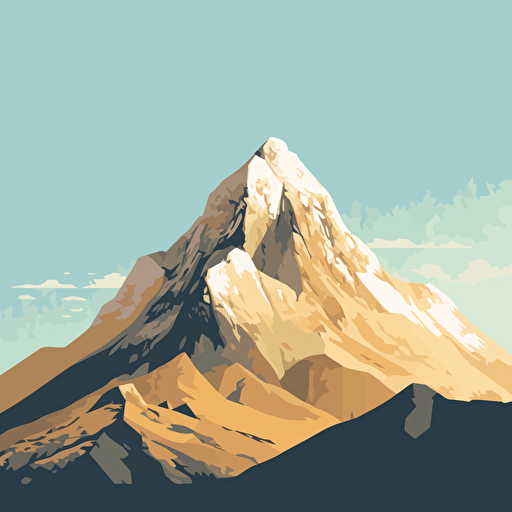 a vector illustration of a peak, sunny day, low detail, pastel color