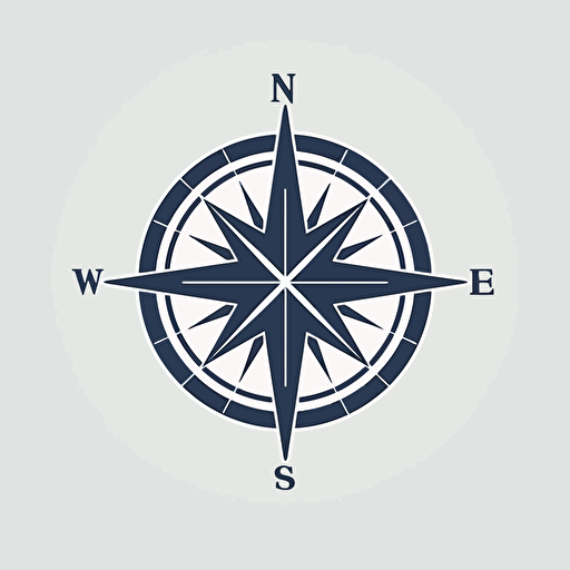 simple and clean vector style flat logo of compass, one color
