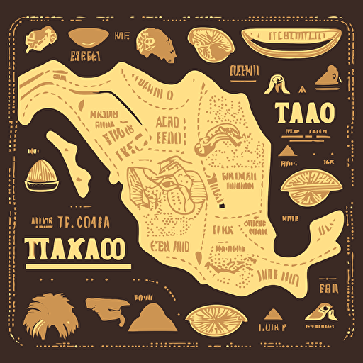 a taco map vector