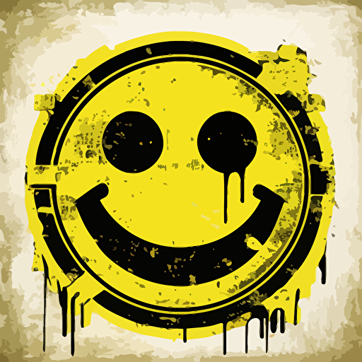 old schoolacid rave smiley face, yellow on whte backround, acid house, 303, techno, vector, hd, high res