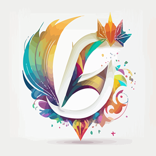 the letter "e" from simple abstract logo marks,modern digital logo, with unicorn, mandala color,white background,Vector,