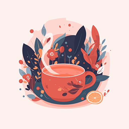 flat vector illustration of a cup of tea